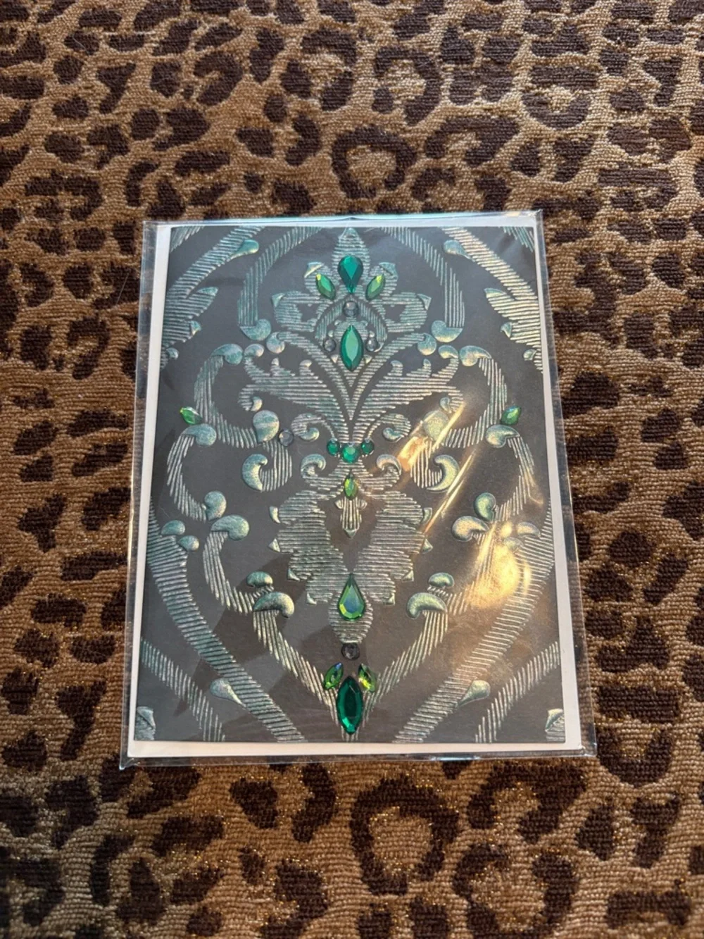 🆕Papyrus Gemmed Damask Patterned Greeting Card
